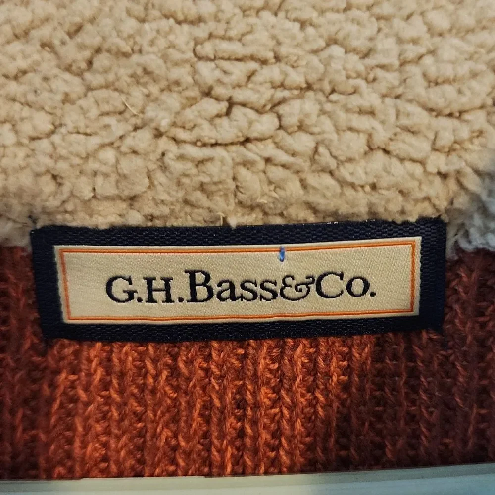 Men's G.H. Bass & Co button-up turtle neck sweater, size XL